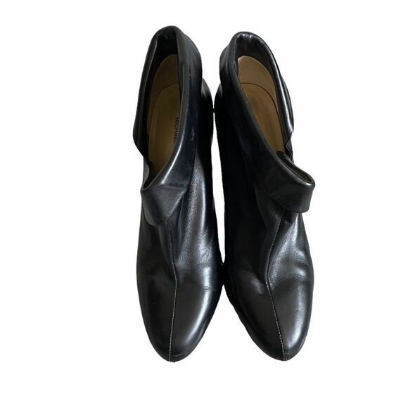 MICHAEL MICHAEL KORS Leather High Heel Ankle Boots Black 9.5 - Picture 2 of 14